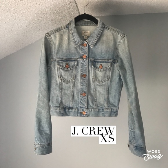 J. Crew Distressed Cropped Jean Jacket